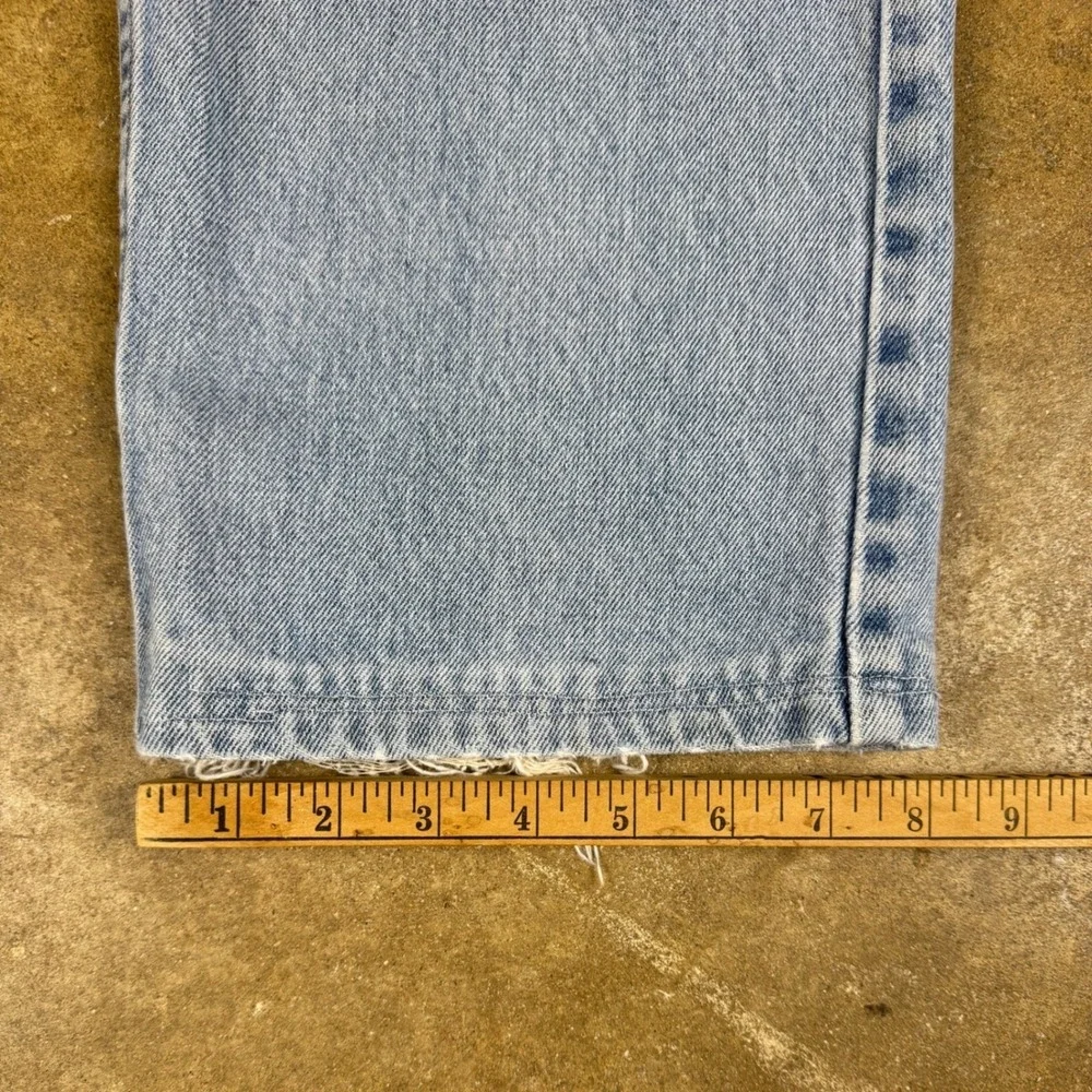 Vtg Levi's 505‎ Men's Jeans 34x28.5 Light Wash Distressed Hemmed Vintage Y2K